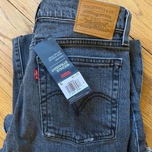 Levis wedgie straight washed black jeans